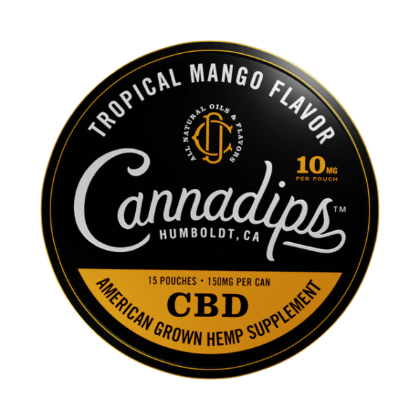 cannadips tropical mango flavor 10mg cbd pouches